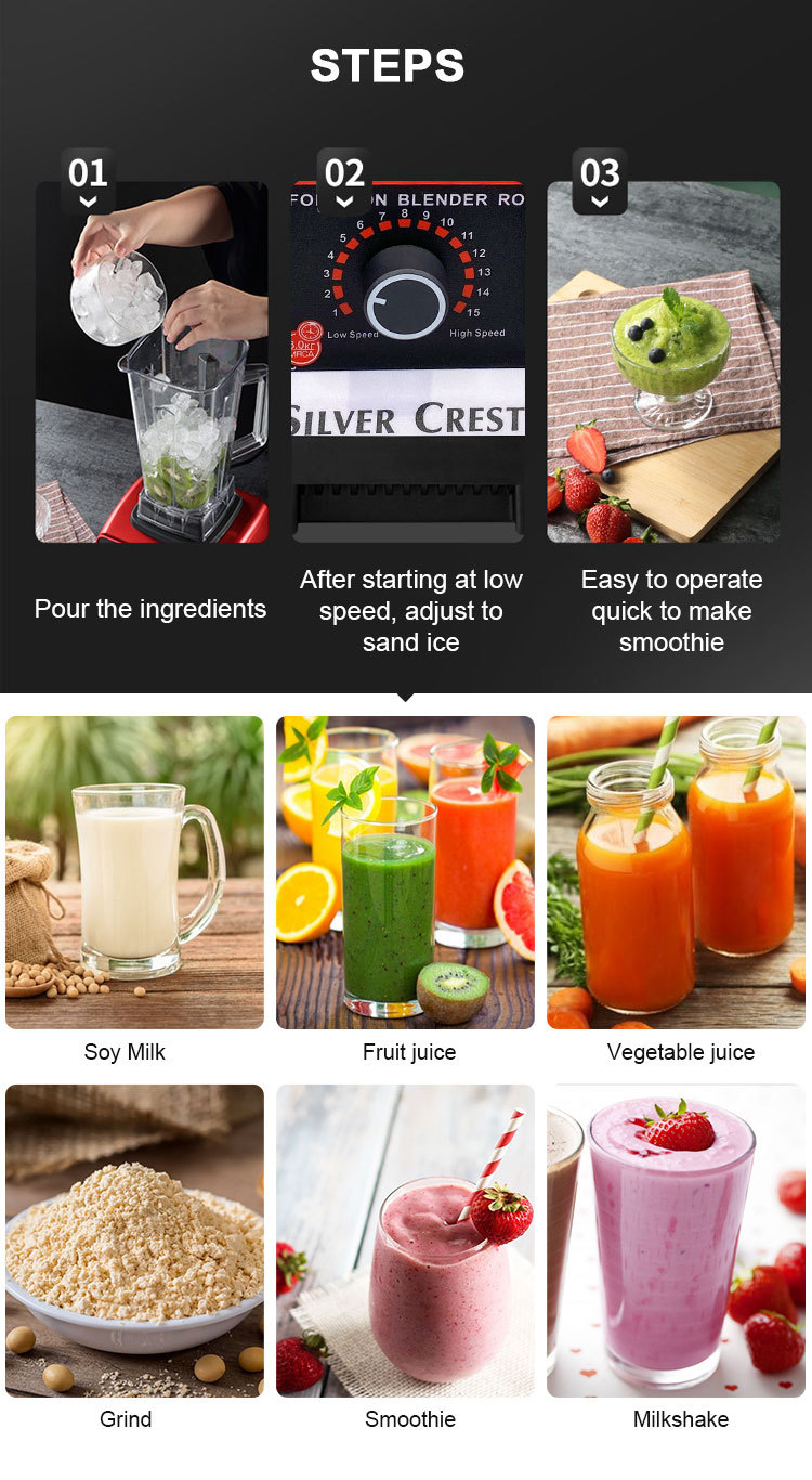 Hot 2L Electric Fruit Smoothie Blenders And Silver Crest Juicers Machine Mixer Grinder