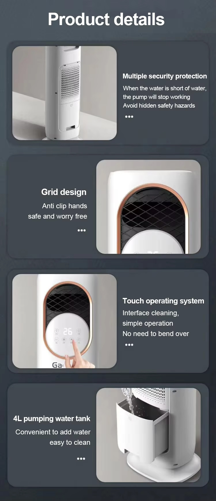 Gadery Cold and Warm Air Conditioning Tower Fan & Air Cooler Fan for Household Use 2025 New Model